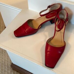 EUC RED LIZ CLAIBORNE FLEX HEELS SZ 7M